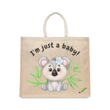BYFT Sweet Baby Koala Tote Bag – “I’m just a baby!” Floral Koala Printed Reusable Tote | Eco-Friendly Daily Carry Bag (Set of 1)