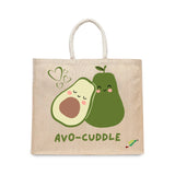 BYFT Cute Tote Bag "Avo-Cuddle", Fun Printed Reusable Tote Eco-Friendly Daily Carry Set of 1