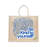 BYFT Motivation Tote Bag "Be Kind to Yourself", Inspirational Printed Tote Reusable Everyday Carry Set of 1