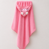 BYFT Daffodil Microfiber Baby Bath Towel with Hood Pink 80 x 80 Cm , Suitable for Infants Aged 0-2 Years, Set of 01