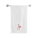 BYFT Iris Embroidered For You - Flamingo with Baby Flamingo Designed Towel