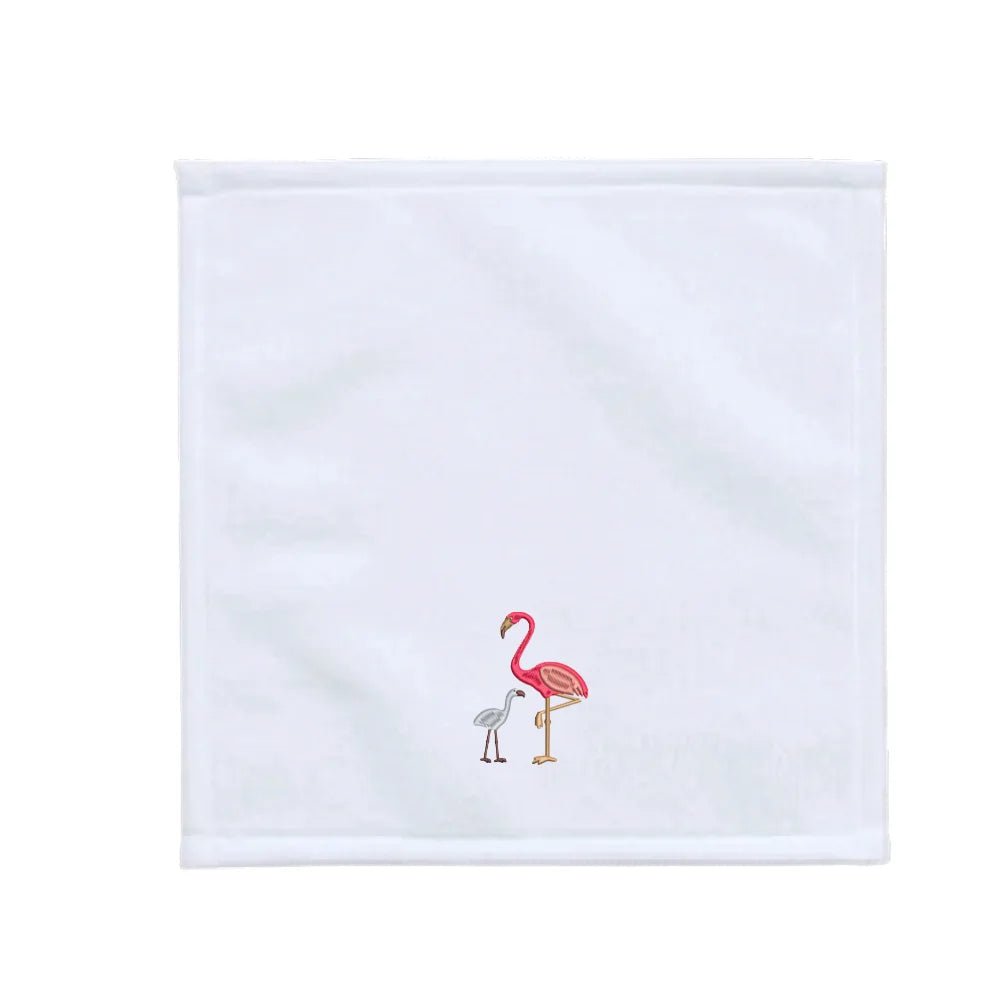 BYFT Iris Embroidered For You - Flamingo with Baby Flamingo Designed Towel
