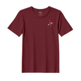 BYFT Threads Embroidered For You T-Shirt - Flamingo with Baby Flamingo Design