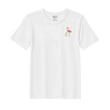 BYFT Threads Embroidered For You T-Shirt - Flamingo with Baby Flamingo Design