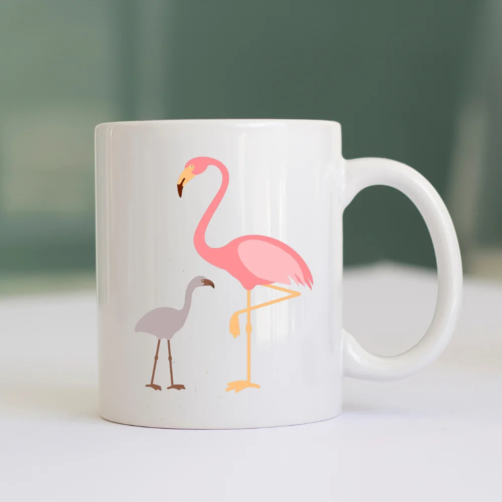 BYFT Printed Mug - Flamingo with Baby Flamingo Design