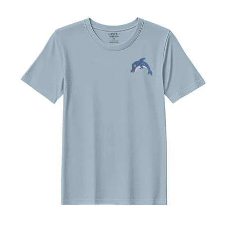 BYFT Threads Embroidered For You T-Shirt - Dolphin Design