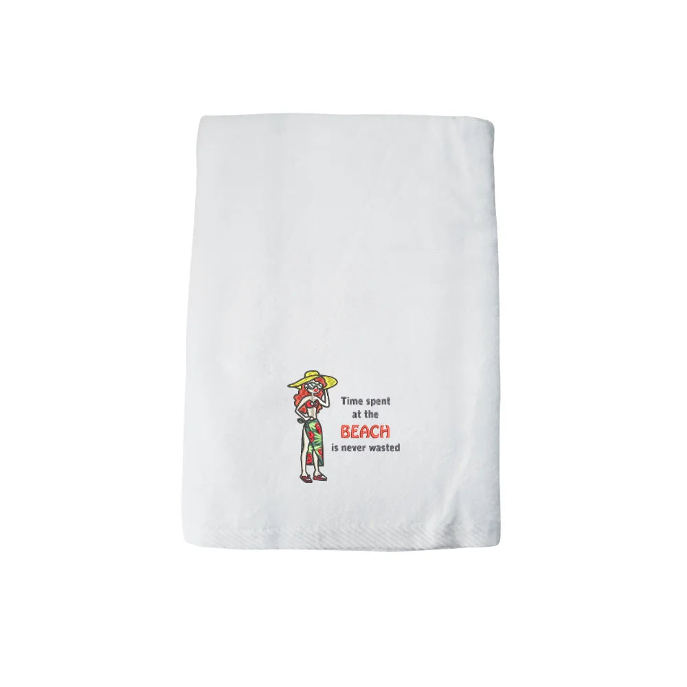 BYFT Iris Embroidered For You - Time Spent at the Beach Designed Towel