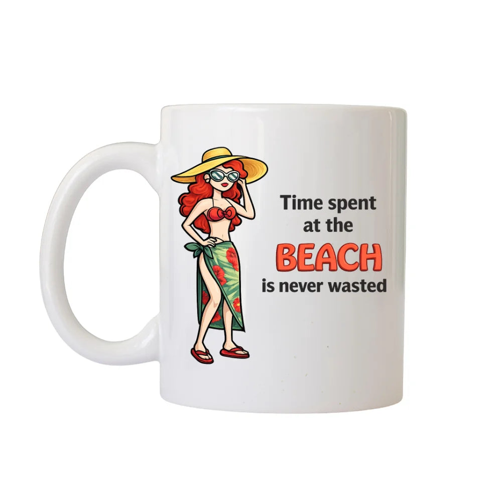 BYFT Printed Mug - Time Spent at the Beach Design