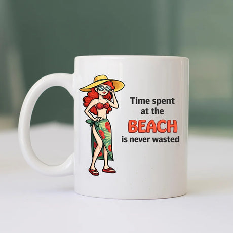 BYFT Printed Mug - Time Spent at the Beach Design