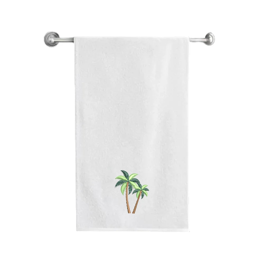 BYFT Iris Embroidered For You - Coconut Tree Designed Towel
