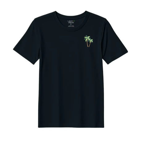 BYFT Threads Embroidered For You T-Shirt - Coconut Tree Design