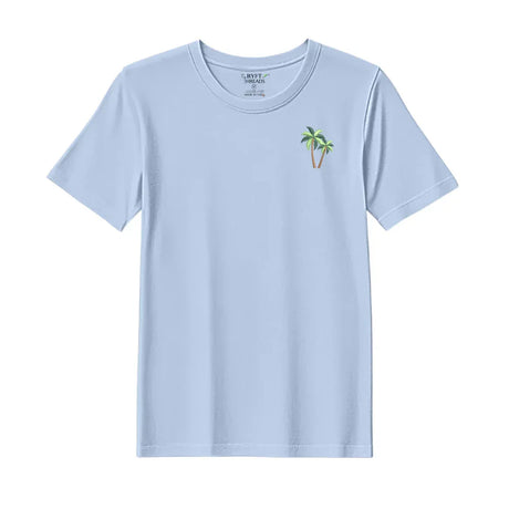 BYFT Threads Embroidered For You T-Shirt - Coconut Tree Design