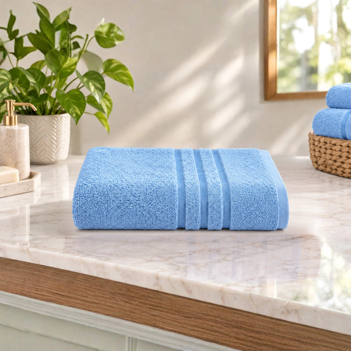 BYFT Home Serene Hand Towel 50 x 90 Cm | Premium Cotton Towel with Dobby
