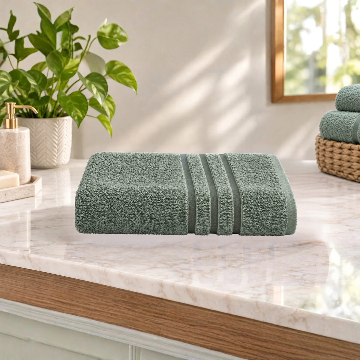 BYFT Home Serene Hand Towel 50 x 90 Cm | Premium Cotton Towel with Dobby