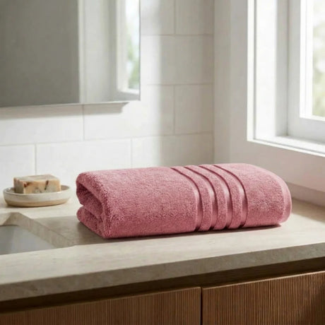 BYFT Home Serene Bath Towel 70 x 140 Cm | Premium Cotton Towel with Dobby