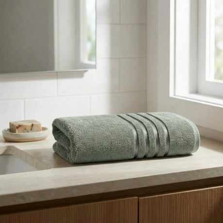 BYFT Home Serene Bath Towel 70 x 140 Cm | Premium Cotton Towel with Dobby