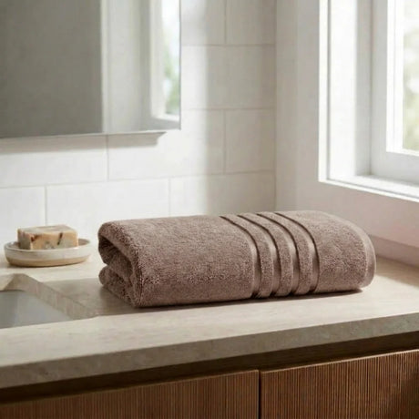 BYFT Home Serene Bath Towel 70 x 140 Cm | Premium Cotton Towel with Dobby