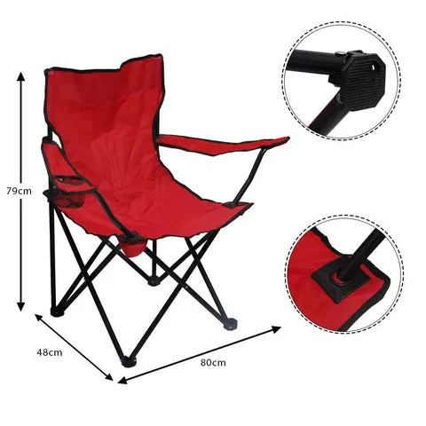 BYFT Camping Chair, Foldable Chair with Armrests and Cup Holder (Chair Only)