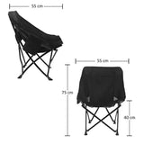 BYFT Comfortable Moon Black Chair with Cup Holder for Camping