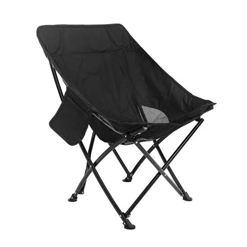 BYFT Comfortable Moon Black Chair with Cup Holder for Camping