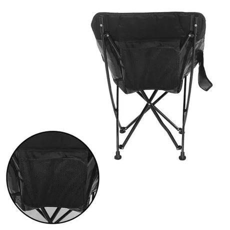 BYFT Comfortable Moon Black Chair with Cup Holder for Camping