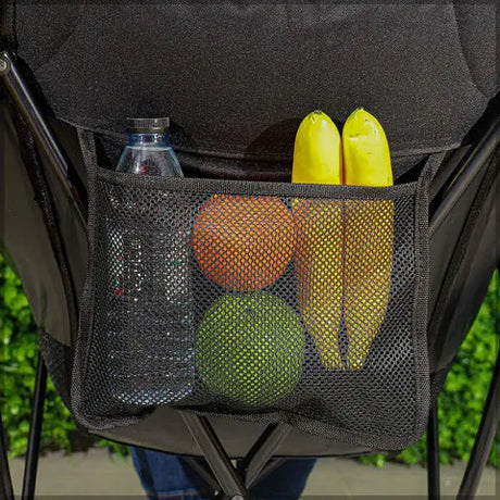 BYFT Comfortable Moon Black Chair with Cup Holder for Camping