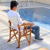 BYFT Outdoor Wood Fabric Folding Chair