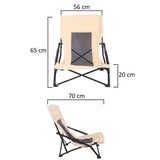 BYFT Patio Lounge Low Height Chair with Arm Rest for Reading Garden Chair