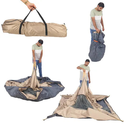 BYFT Pop up Camping Tent with Awning