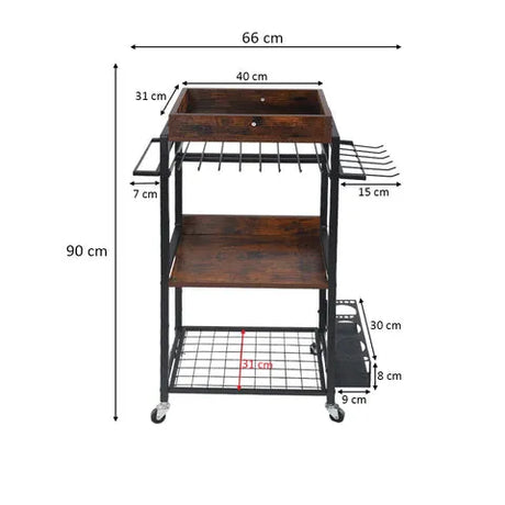 BYFT Wooden Storage Cart