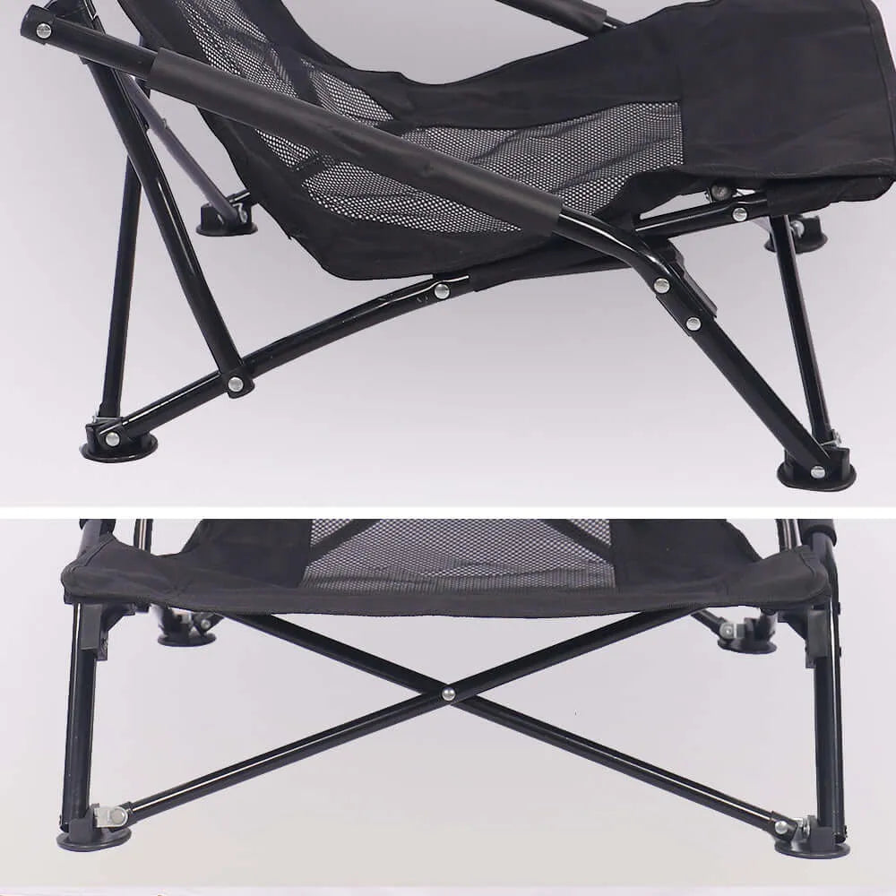 BYFT Patio Lounge Low Height Chair with Arm Rest for Reading Garden Chair