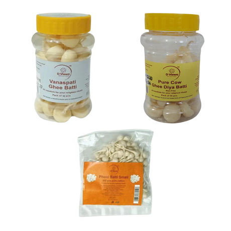 D Viswa Diya Lighting Set with Phool Batti & Ghee Batti