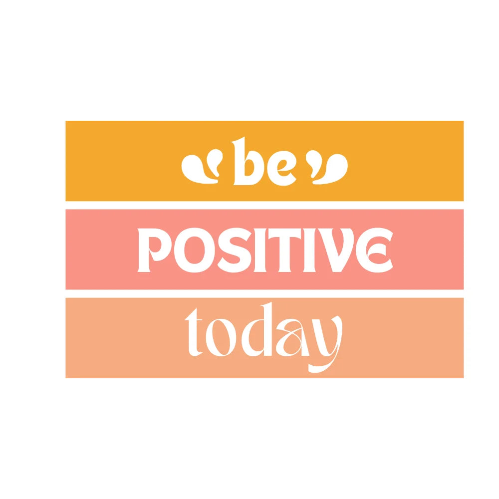BYFT Motivational Tote Bag "Be Positive Today", Inspirational Printed Reusable Tote Everyday Eco-Friendly Carry Set of 1