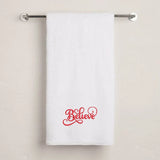 BYFT Embroidered For You Personalised Cotton Towel - Christmas - Believe Design, High-Quality Embroidery, Perfect for Gifting