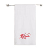 BYFT Embroidered For You Personalised Cotton Towel - Christmas - Believe Design, High-Quality Embroidery, Perfect for Gifting