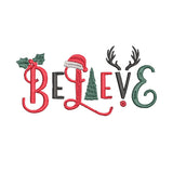BYFT Embroidered For You Personalised Cotton Towel - Christmas - Believe Christmas Ornaments Design High Quality Embroidery Perfect For Gifting