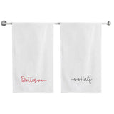 BYFT Embroidered For You Personalised Couple Towel - Better Half Design High Quality Embroidery Perfect For Gifting