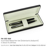 BYFT Black Metal Pen Set with Matte & Glossy Finish in PU Leather Box Set of 01