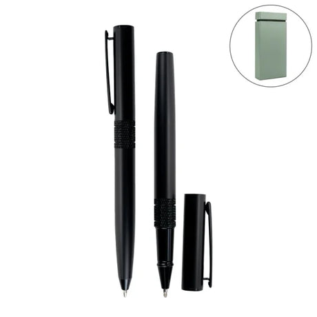 BYFT Black Metal Pen Set with Matte Finish in Hardboard Slide to Open Box Set of 01