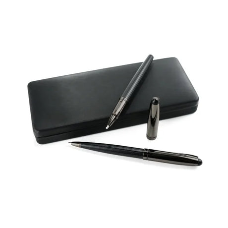 BYFT Black Metal Pen Set with Matte & Glossy Finish in PU Leather Box Set of 01