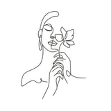 BYFT Minimalist Art Tote Bag – “Blossom Muse” Elegant Line Art Printed Tote | Reusable Everyday Carry (Set of 1)