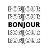 BYFT Typography Tote Bag – “Bonjour” Minimal Text Printed Tote | Reusable Everyday Carry (Set of 1)