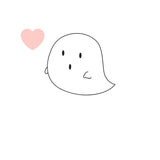 BYFT Cute Illustration Tote Bag – “Boo” Minimal Ghost Printed Tote | Reusable Everyday Carry (Set of 1)