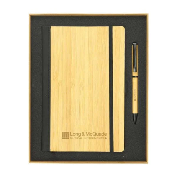 BYFT Bamboo Journal Set with A5 Size Notebook and Pen Set of 01
