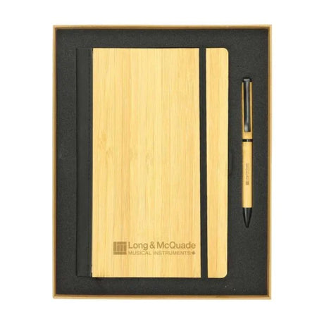 BYFT Bamboo Journal Set with A5 Size Notebook and Pen Set of 01