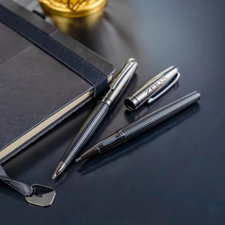 BYFT Black Metal Pen Set with Matte & Glossy Finish in PU Leather Box Set of 01