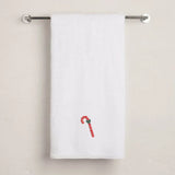 BYFT Embroidered For You Personalised Cotton Towel - Christmas - Candy Cane with Bow Design High Quality Embroidery Perfect For Gifting