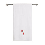 BYFT Embroidered For You Personalised Cotton Towel - Christmas - Candy Cane with Bow Design High Quality Embroidery Perfect For Gifting