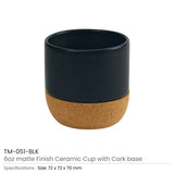 BYFT Ceramic Cup with Cork Base 6 oz Matte Finish
