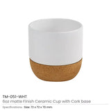 BYFT Ceramic Cup with Cork Base 6 oz Matte Finish